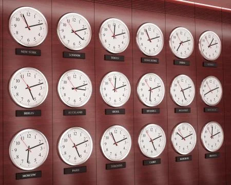 Time Zone Business World Clock Illustrazione stock