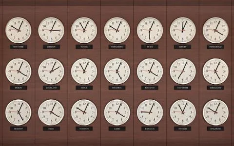 Time Zone Business World Clock Stock Illustration