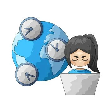 Time zone challenge illustration Stock Illustration