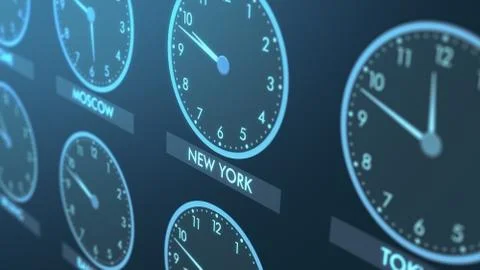 Time zone clocks Stock-Illustration