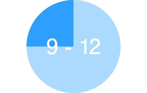 Time zone color-coded icons, three hours each 스톡 일러스트