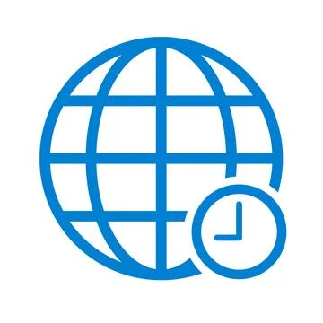 Time zone icon. World time. Time zone and globe. Vector. Stock Illustration