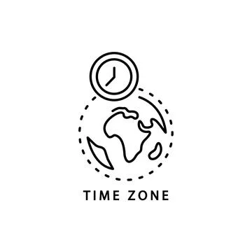 Time zone vector line icon. Simple element illustration. time zone outline ic Stock Illustration