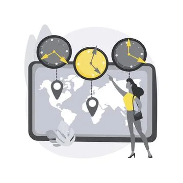 Time zones abstract concept vector illustration. Stock Illustration
