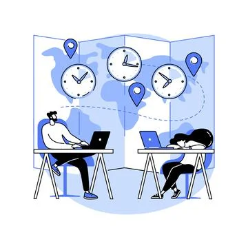 Time zones abstract concept vector illustration. Stock Illustration