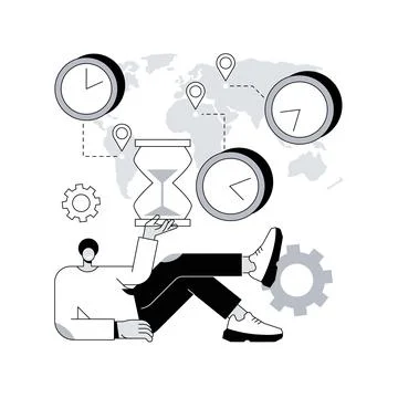 Time zones abstract concept vector illustration. Stock Illustration