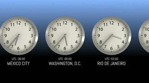 Time Zones - Clock 38 (HD) Stock Footage 11134811