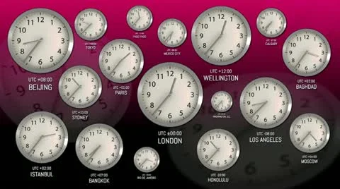 Time Zones - Clock 53 (HD) Stock Footage 11292134