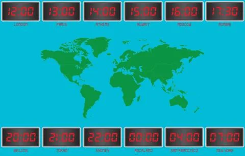 Time zones Illustrazione stock