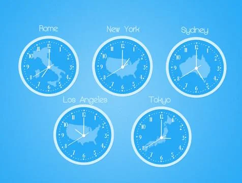 Time zones Stock Illustration