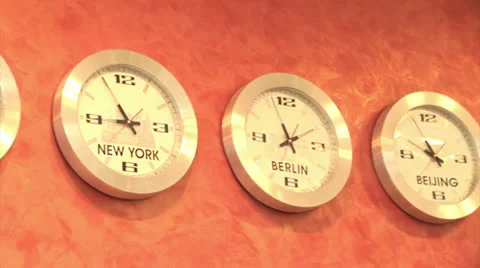 Time ZonesClock showing passing time in different time zones around the world. Stock-Footage 24951933