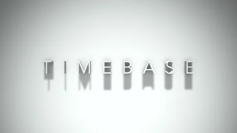 Timebase 3D title animation with shadows on a white background Stock Footage 297386429