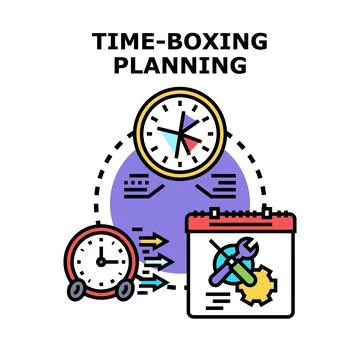 Timeboxing planning process for project management and task scheduling Stock Illustration