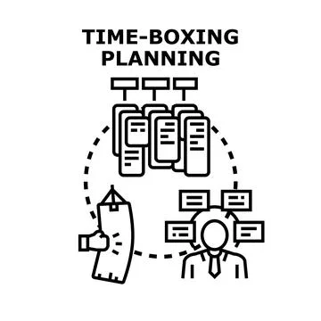 Timeboxing planning process for project management Stock Illustration