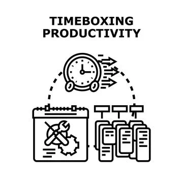 Timeboxing productivity with effective task management scheduling Stock Illustration
