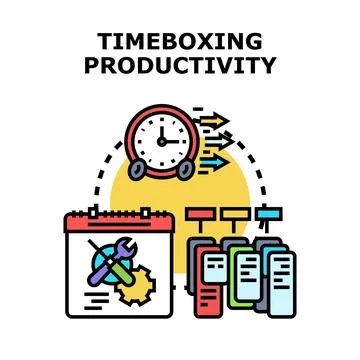 Timeboxing productivity with effective task management scheduling Stock Illustration
