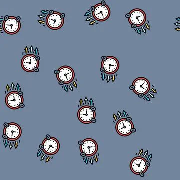 Timeboxing time management vector seamless pattern Stock Illustration