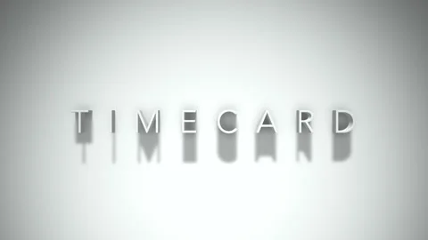 Timecard 3D title animation with shadows on a white background Stock Footage 297386444