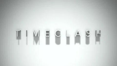 Timeclash 3D title animation with shadows on a white background Stock-Footage 297386454