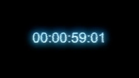 Timecode Countdown Glitch Malfunction Real Time One Minute 24 fps Video stock 88864298