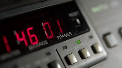 Timecode Frame Counter on a Digital Broadcast Video Recorder Stock Footage 135011172
