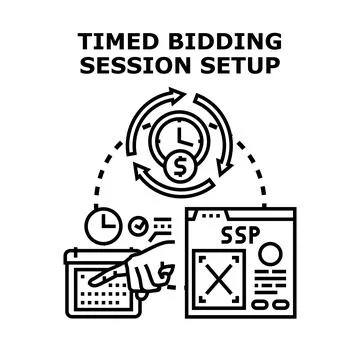 Timed bidding session setup vector concept Stock Illustration