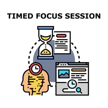 Timed focus session concept vector illustration Stock Illustration