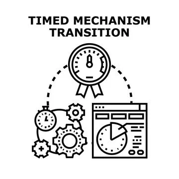 Timed mechanism concept for schedule management and progress Stock Illustration