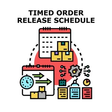 Timed order release schedule managing logistics process planning Stock Illustration