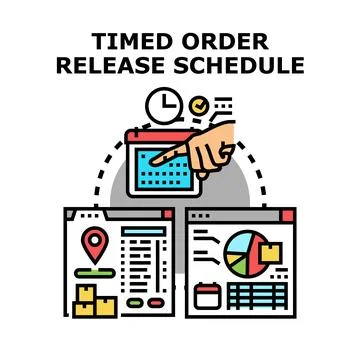 Timed order release schedule planning and logistics management Stock Illustration
