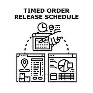 Timed order release schedule planning and logistics management Stock Illustration