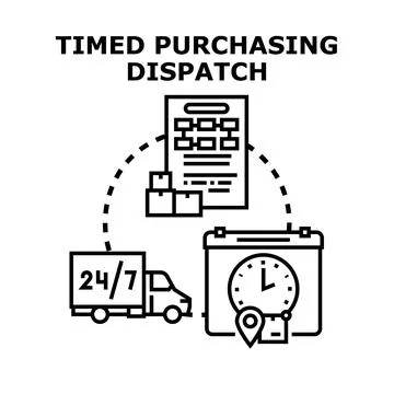 Timed purchasing dispatch management vector concept Stock Illustration