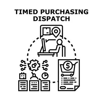 Timed purchasing dispatch optimizing online order delivery Stock Illustration