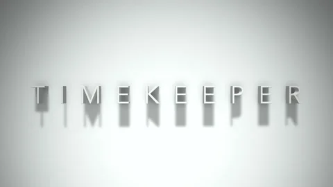 Timekeeper 3D title animation with shadows on a white background Stock Footage 297384028