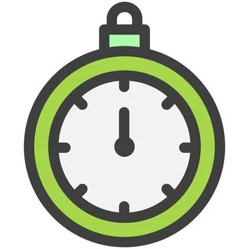 Timekeeper or stopwatch flat outline vector icon Stock Illustration