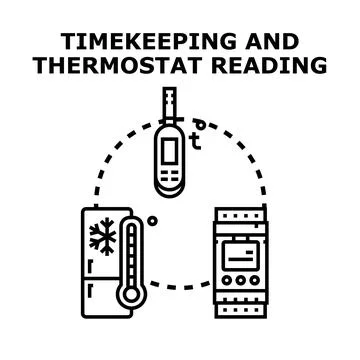 Timekeeping and temperature control concept Stock Illustration