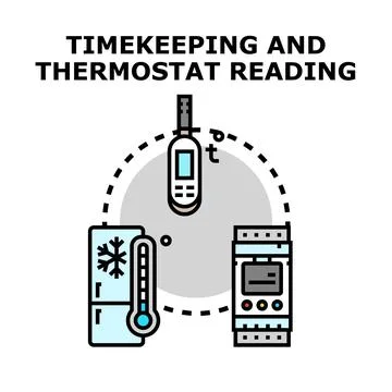 Timekeeping and temperature control concept Stock Illustration