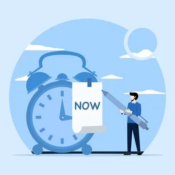 Timekeeping concept, do it now to finish work or appointments on time. Stock Illustration
