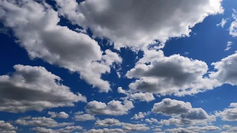 Timelabs white clouds fly quickly across sunny blue sky on summer day 5 Stock Footage 311366526