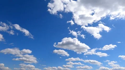 Timelabs white clouds fly quickly across sunny blue sky on summer day 3 Stock Footage 311366616