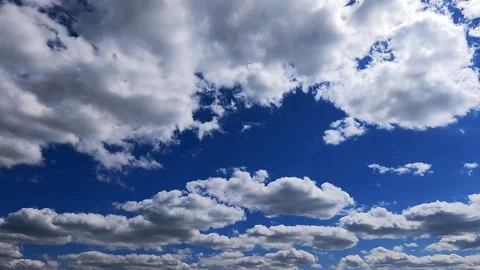 Timelabs white clouds fly quickly across sunny blue sky on summer day 6 Stock Footage 311366619