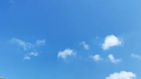 Timelap soft white clouds in the blue sky Stock Footage 281532215