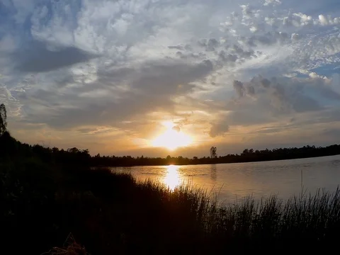 Timelap sunset and clouds in evening time. Stock Footage 91006347
