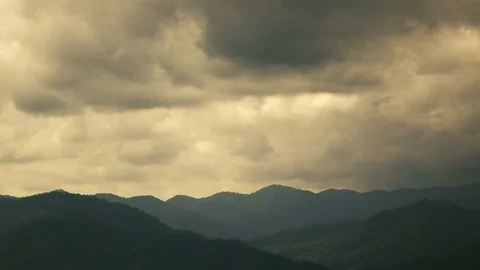 Timelape of the cloud over the tropical mountain in restro tone. Stock Footage 82412006