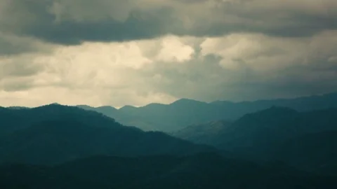 Timelape of the cloud over the tropical mountain in restro tone. Stock Footage 82412075