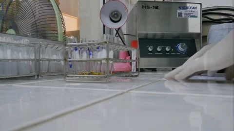 Timelape crossmatching in laboratory. Stock Footage 109042506