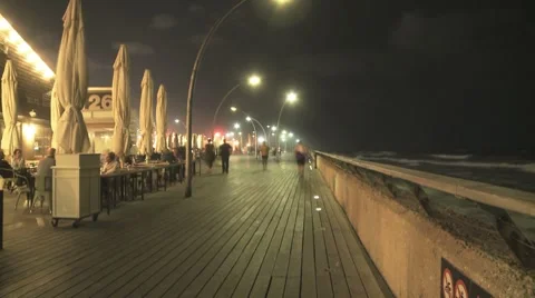 Timelapes of boardwalk at night Video stock 8599518
