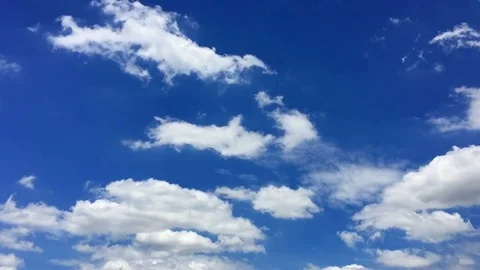 Timelapes. Clouds moving in the sky On bright blue days Stock Footage