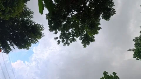 Timelapes footage of fast moving clouds in blue sky Video stock 301431636