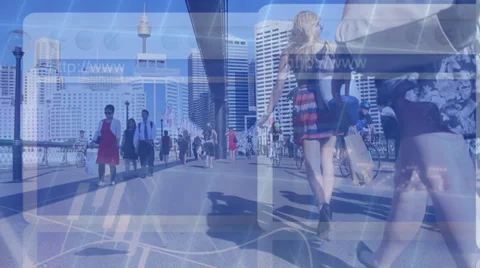 TIMELAPRSE CROWD COMPUTERS Stock Footage 34096331